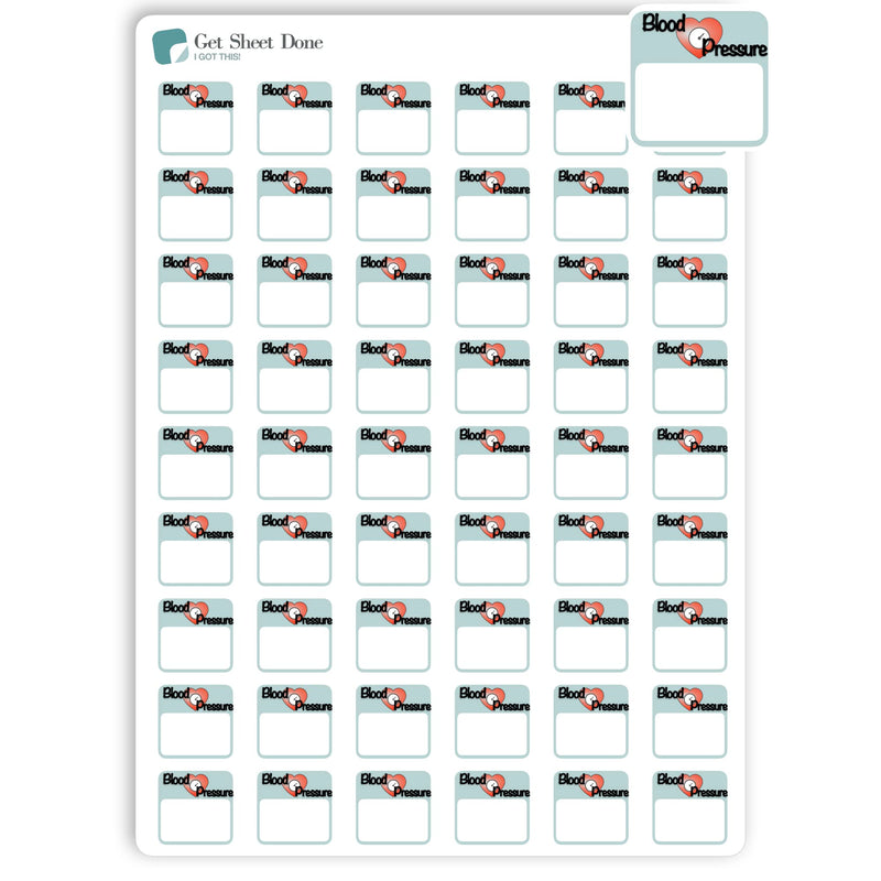 Blood Pressure & Sugar Tracker Stickers/Health Planner Stickers/Wellness Tracker/Habit Tracker Planner Stickers/Calendar Stickers - for condren happy bujo life bloom hobonichi