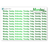 a green sticker with the words monday on it