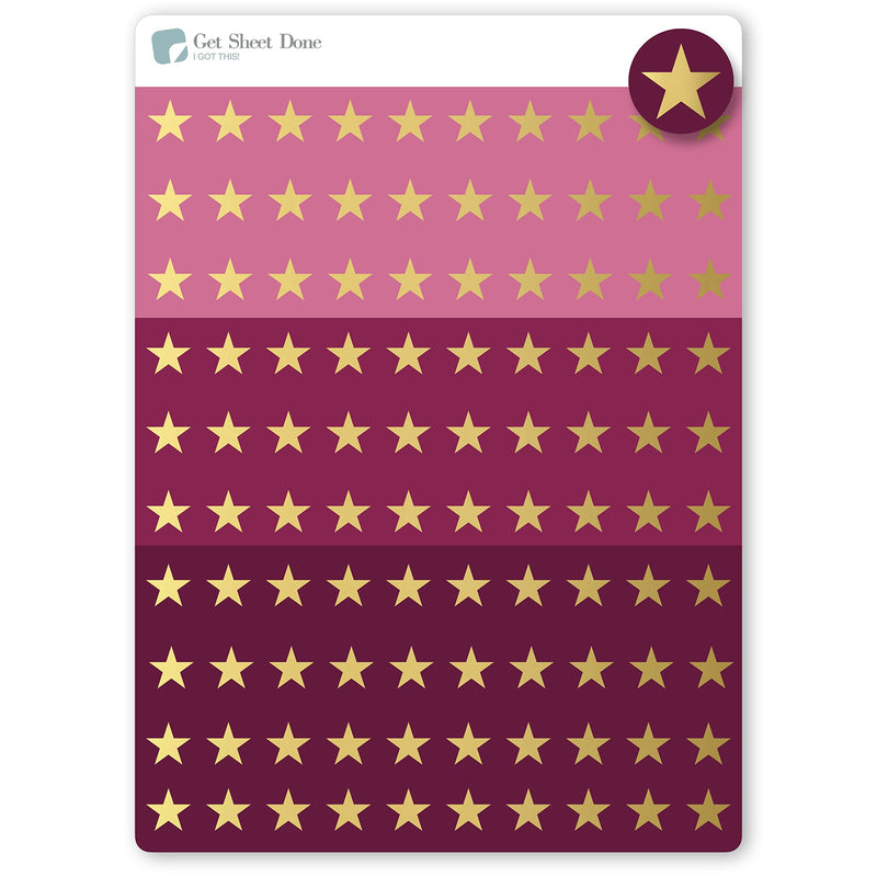 Gold Foiled star  100 Mini Micro Dot Decals   for color code coding productivity planning craft kid reward reminder appointment chores todo Planner Stickers / Bullet Journaling / Bujo / Essential Productivity Stickers