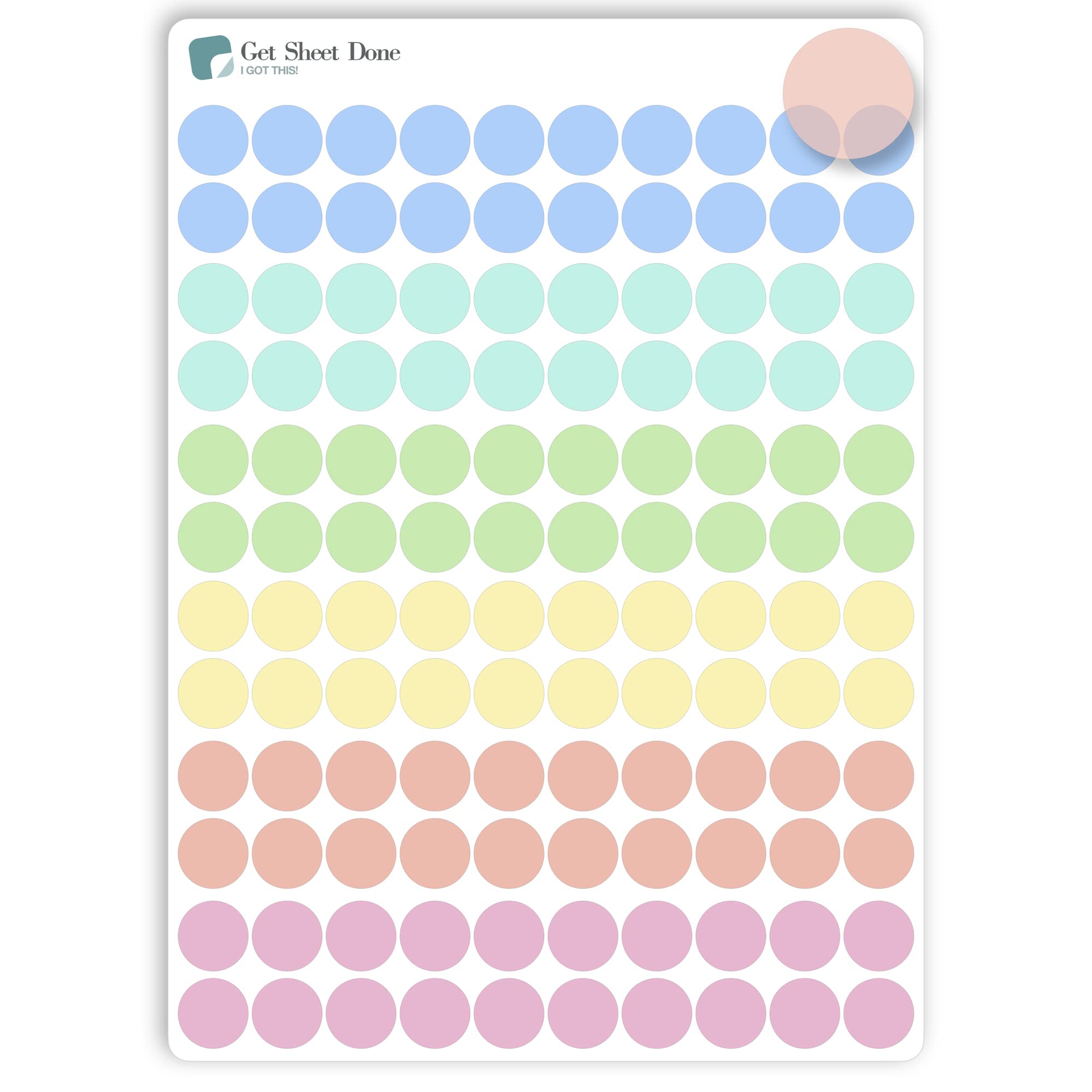 Transparent Dot  / 120 Translucent Vinyl  (1/3?) / Accent Markers Highlight  Flag /Date Covers/Essential Productivity Life/Bullet Bujo Journal Planner Stickers / Bullet Journaling / Bujo / Essential Productivity Stickers