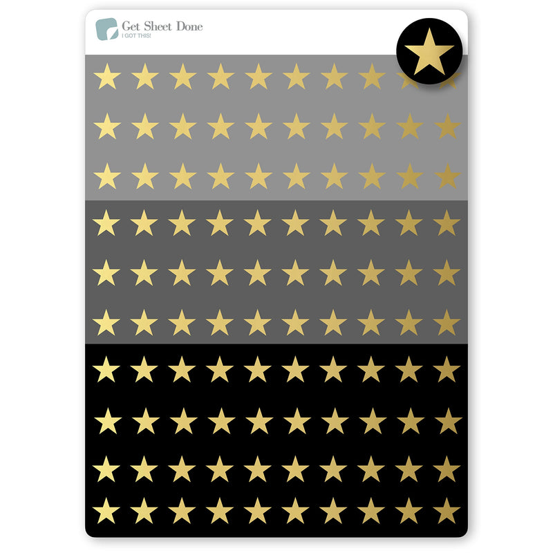 Gold Foiled star  100 Mini Micro Dot Decals   for color code coding productivity planning craft kid reward reminder appointment chores todo Planner Stickers / Bullet Journaling / Bujo / Essential Productivity Stickers