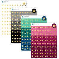 Gold Foiled star  100 Mini Micro Dot Decals   for color code coding productivity planning craft kid reward reminder appointment chores todo Planner Stickers / Bullet Journaling / Bujo / Essential Productivity Stickers