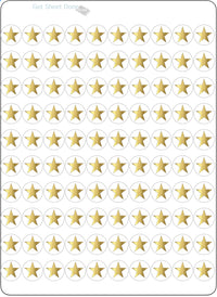 Gold Foiled star  100 Mini Micro Dot Decals   for color code coding productivity planning craft kid reward reminder appointment chores todo Planner Stickers / Bullet Journaling / Bujo / Essential Productivity Stickers