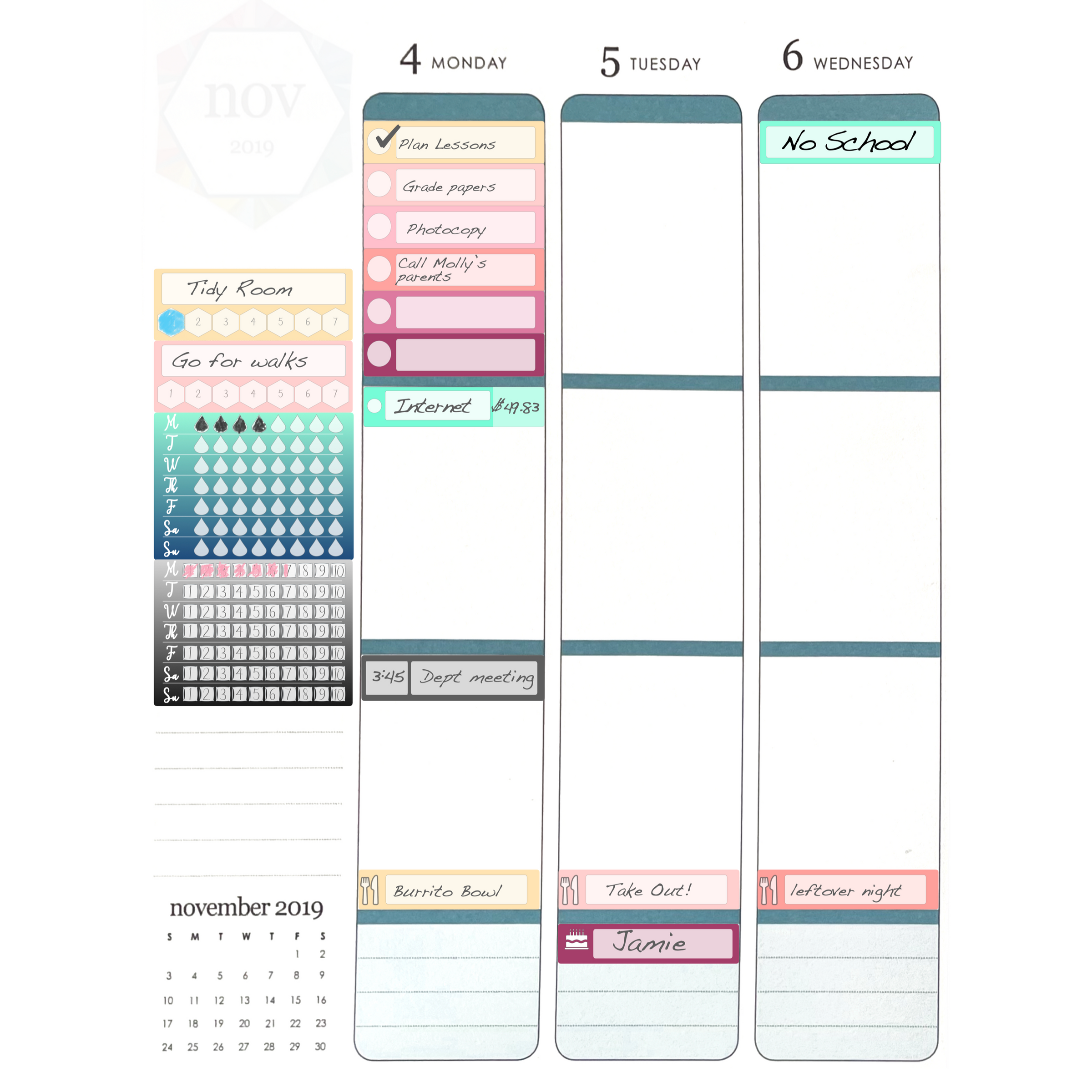 Meal Planner Write-in Functional Box