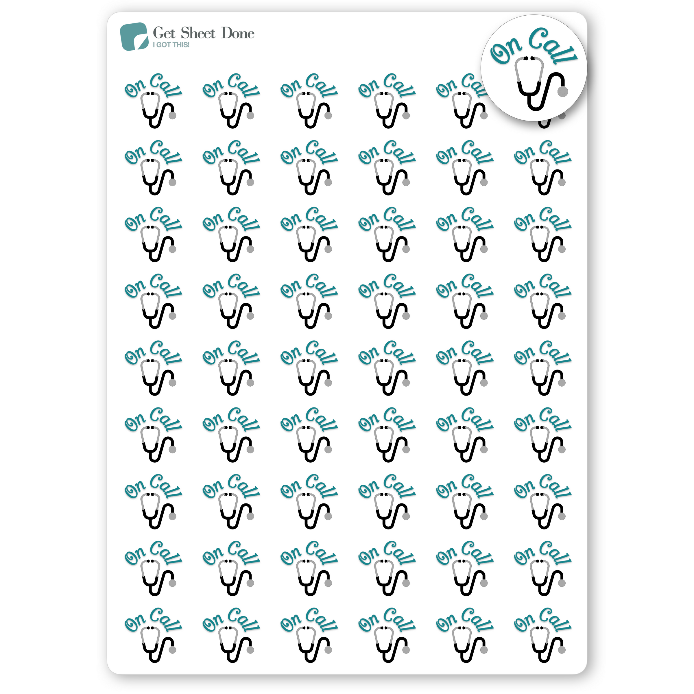 On Call Planner Stickers