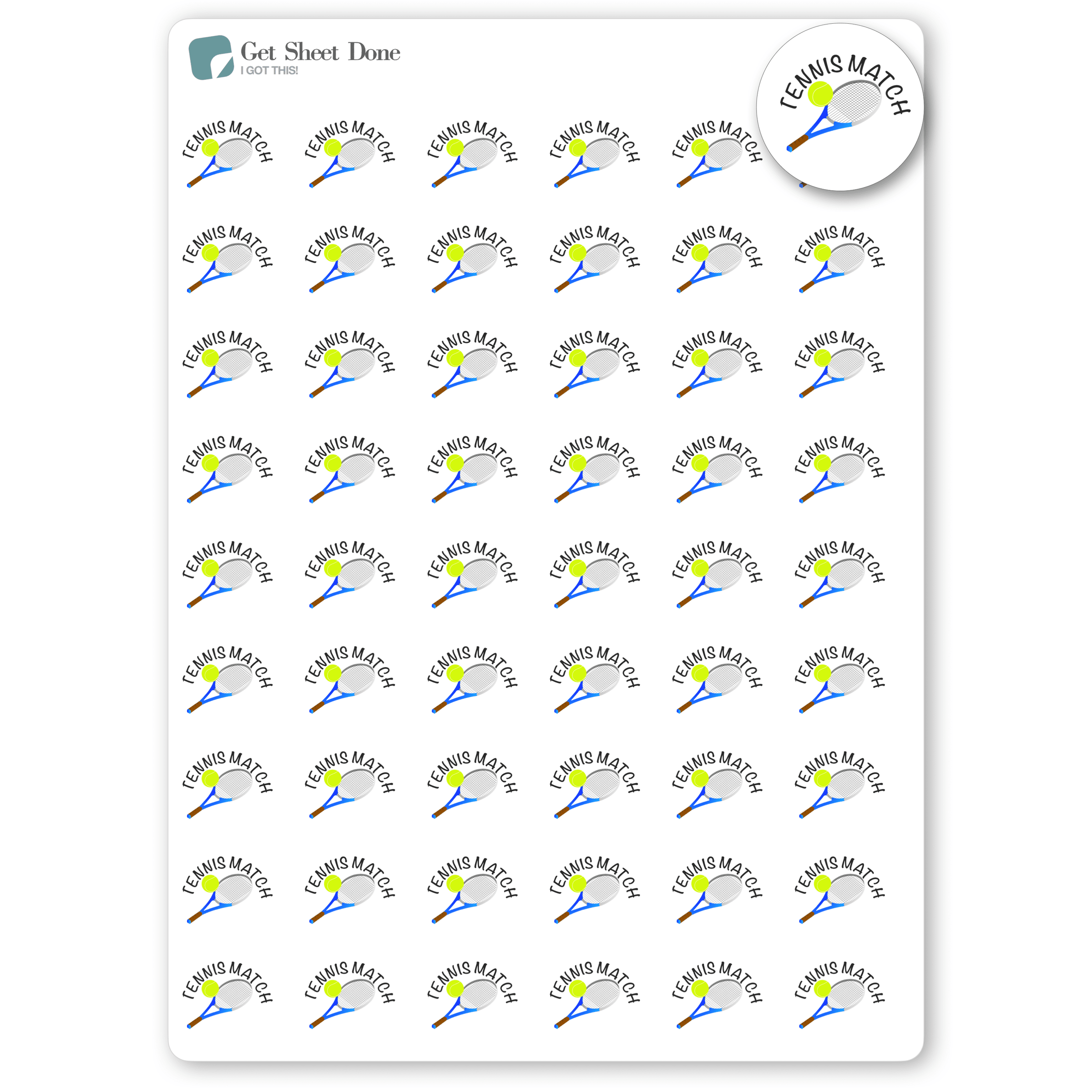Tennis Planner Stickers