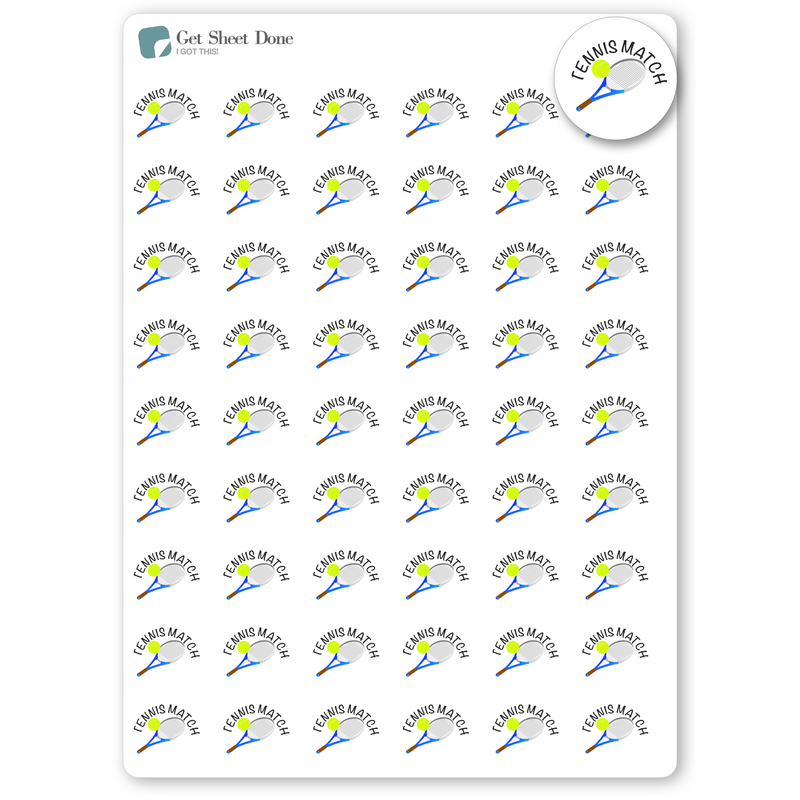 Tennis Planner Stickers/ Health & Wellness / Sports / Habit Tracking / Bullet Journaling / Bujo / Essential Productivity Stickers