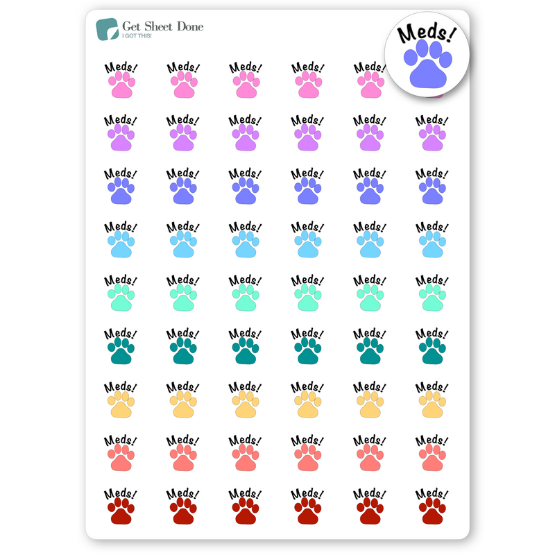 Pet Meds Planner Stickers / Chore Reminder Stickers / Pet Care / Dog Cat / Bullet Journaling / Bujo / Essential Productivity Stickers