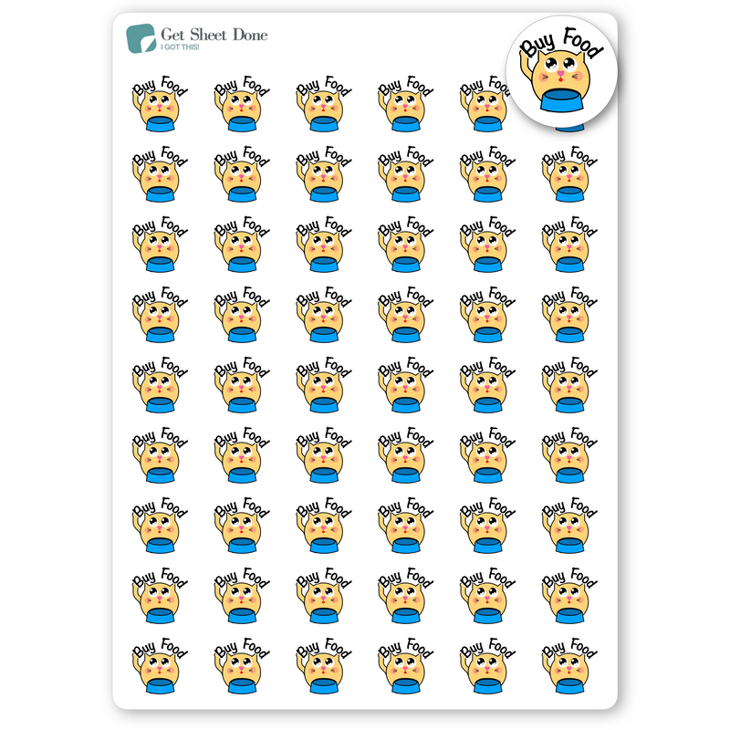 Buy Cat Food Food Planner Stickers / Chore Reminder Stickers / Pet Care / Bullet Journaling / Bujo / Essential Productivity Stickers