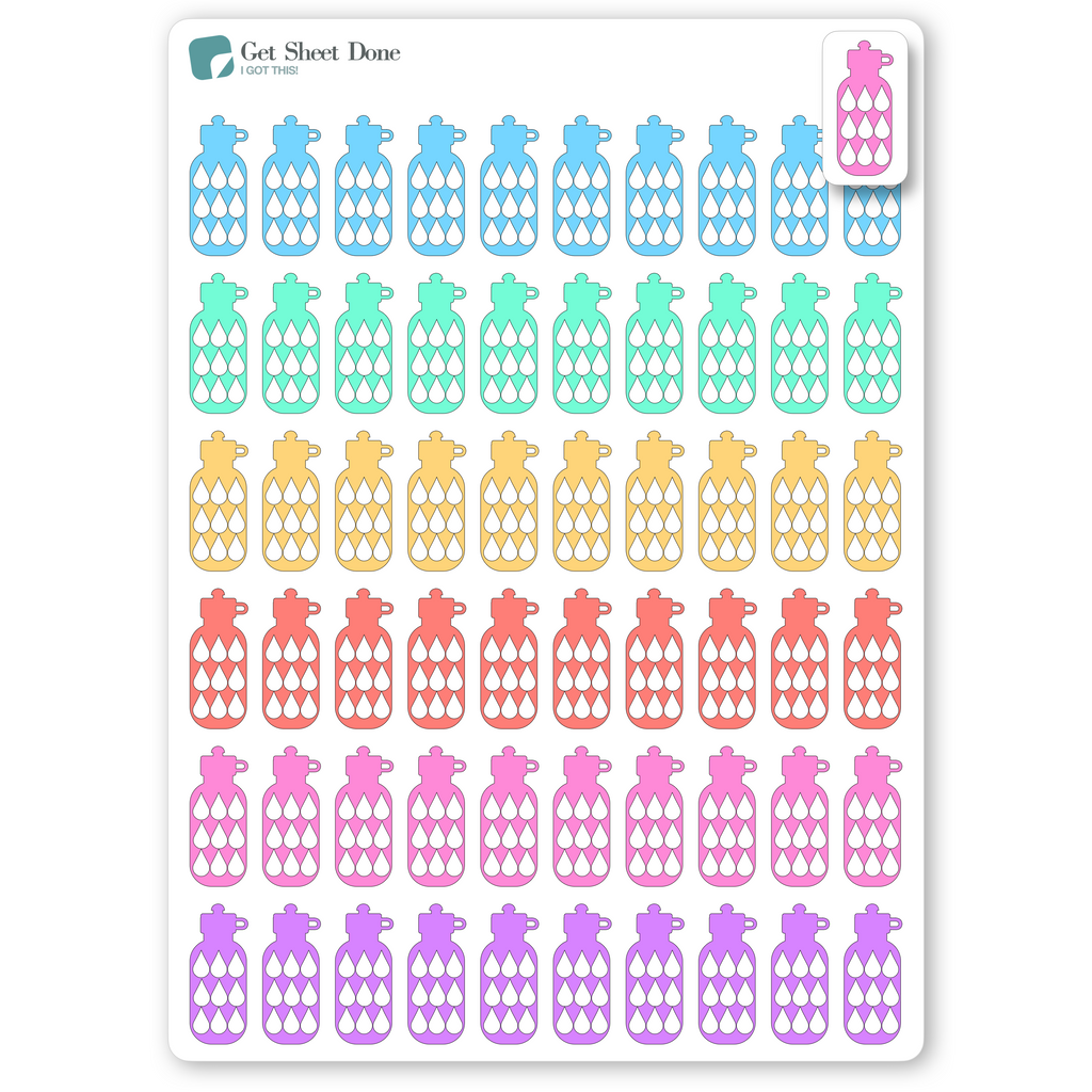 Water Hand Sticker Water Tracker Stickers - Habit Stickers - Health and Wellness Stickers ...