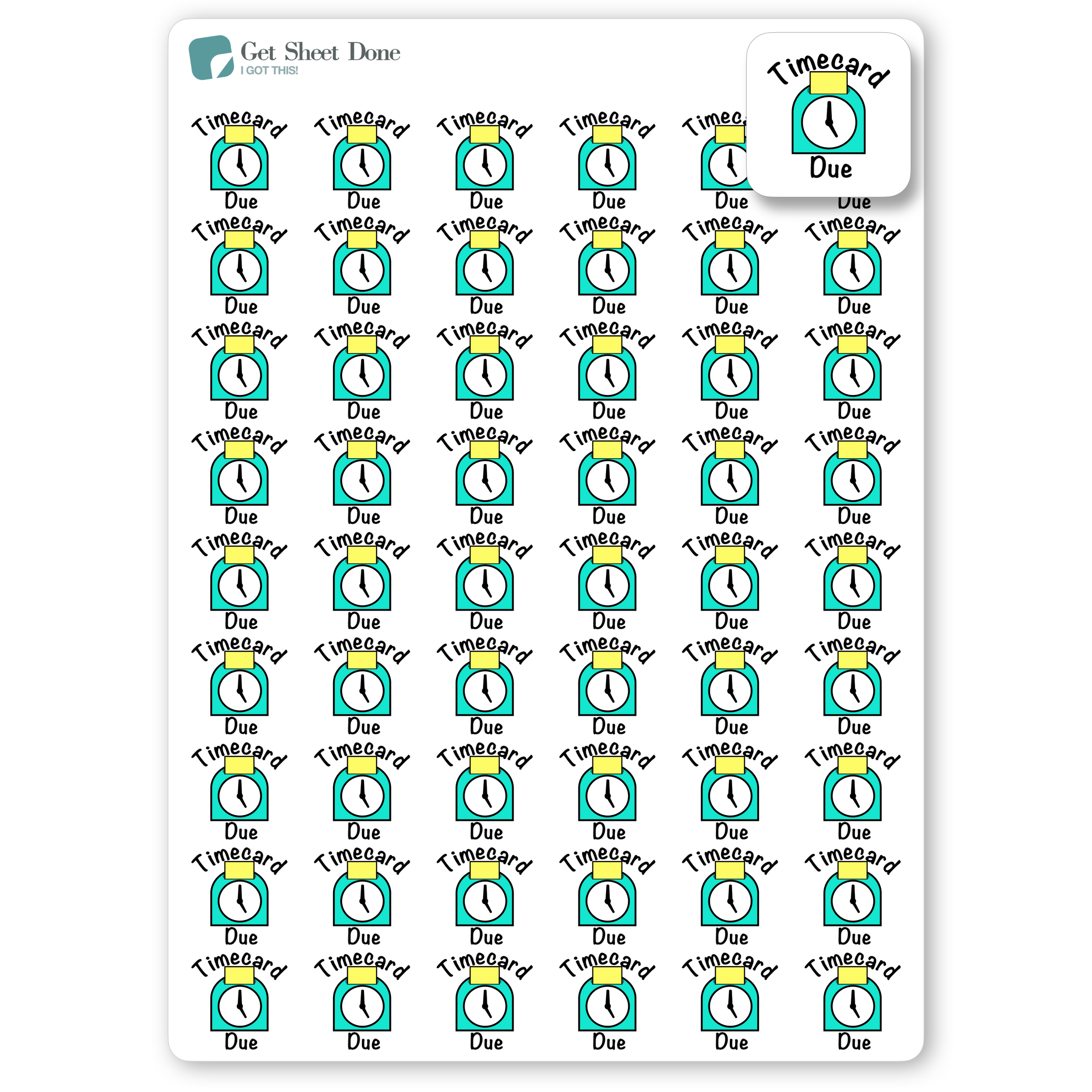 Time Card Stickers