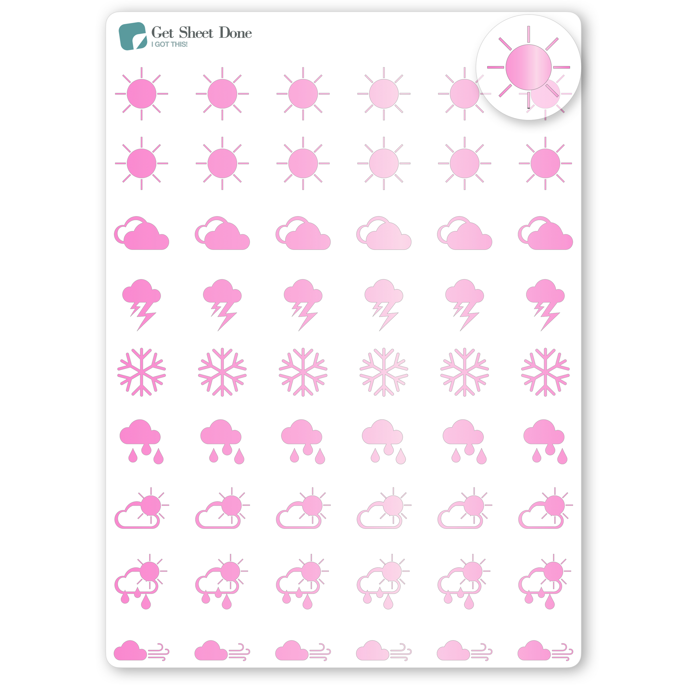 Foiled Weather Planner Stickers.