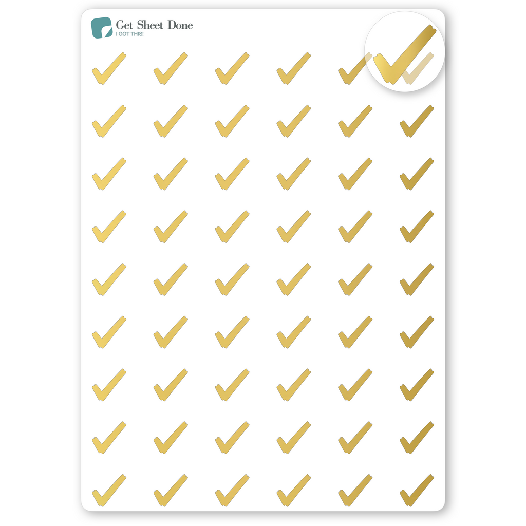 Foiled Check Stickers - Checkmark Stickers - DIY Calendar Stickers ...