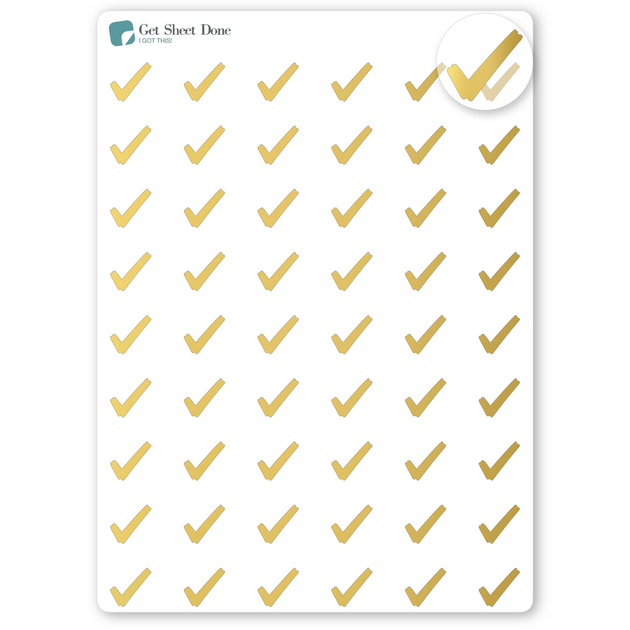 Foiled Check Stickers - Checkmark Stickers - DIY Calendar Stickers ...