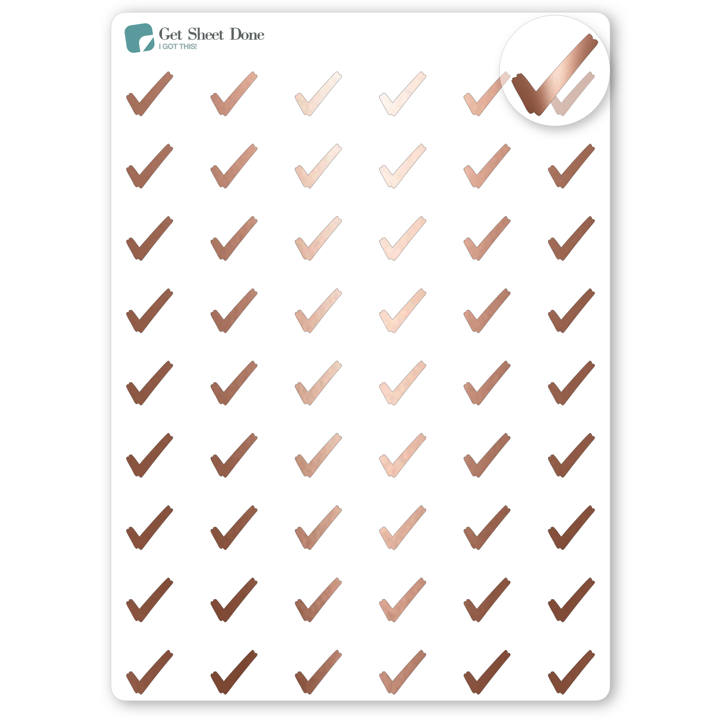 Foiled Check Planner Stickers.