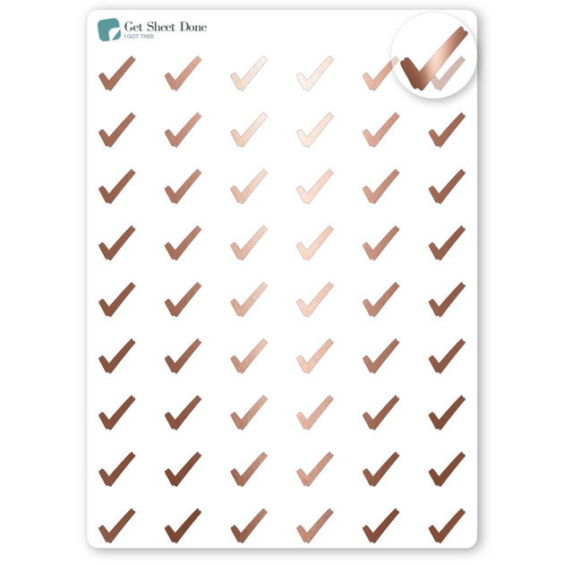 Foiled Check Stickers - Checkmark Stickers - DIY Calendar Stickers ...
