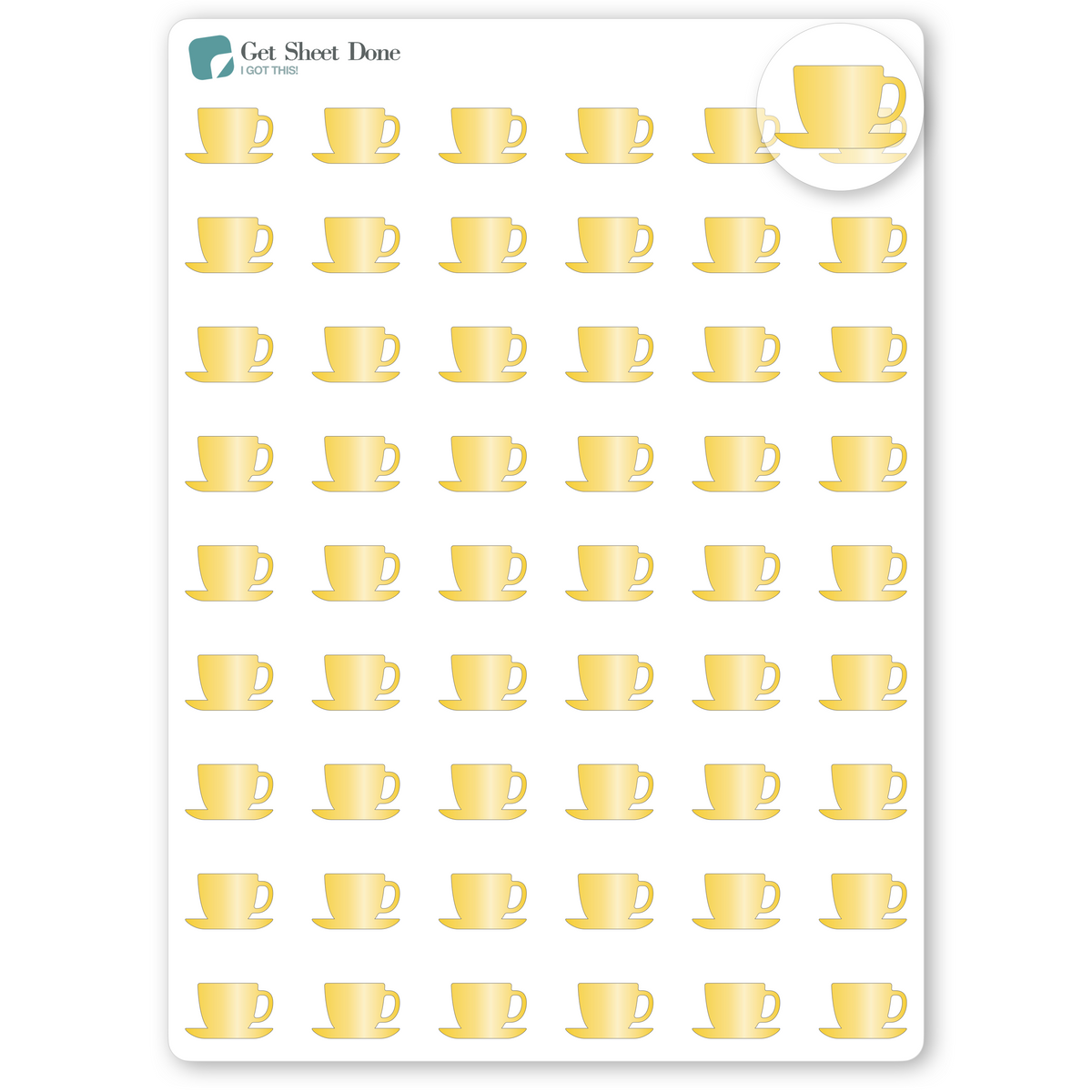 Foiled Coffee Planner Stickers.