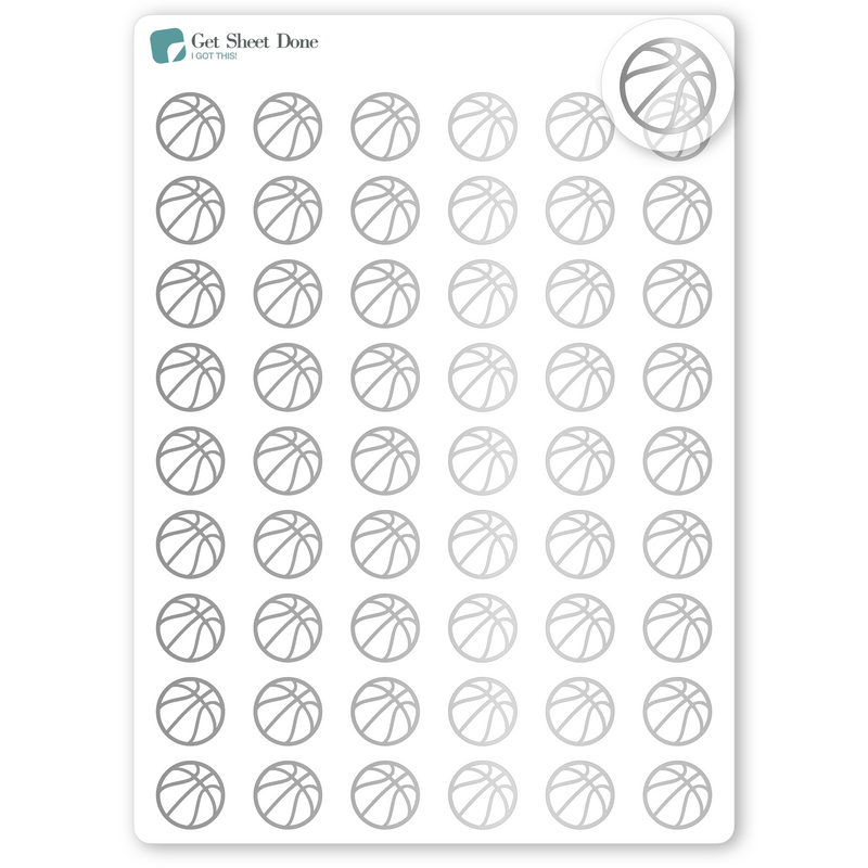 Foiled Basketball Stickers.