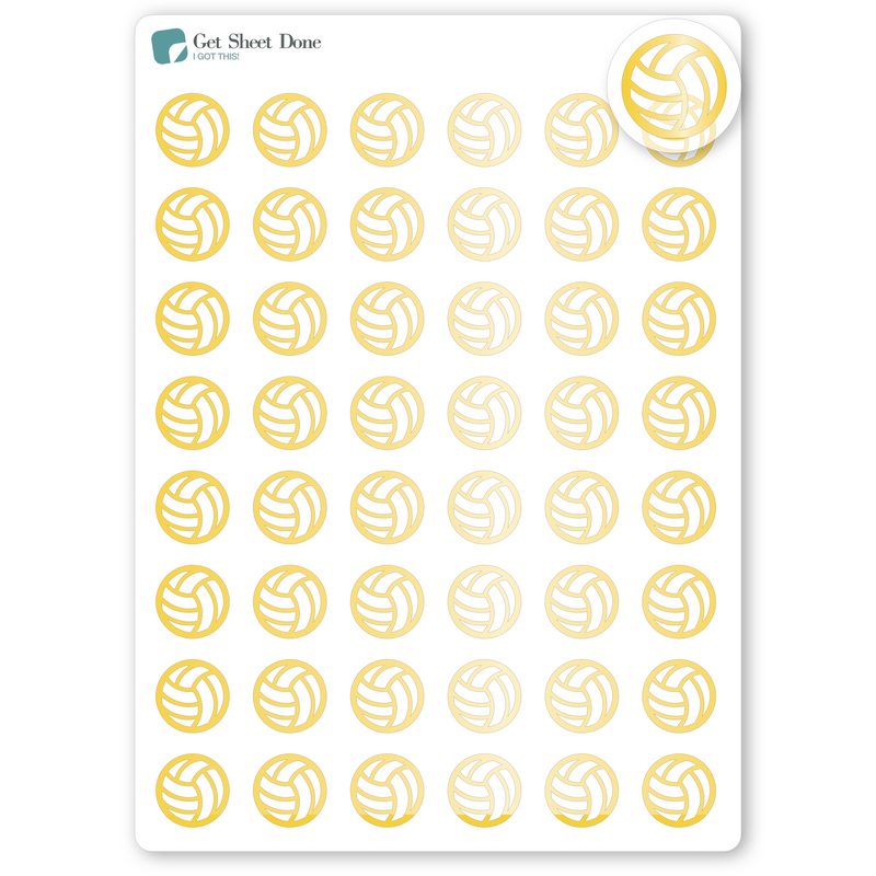 Foiled Volleyball Stickers.