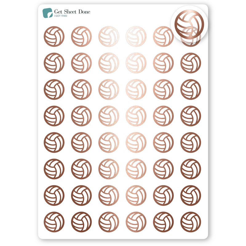 Foiled Volleyball Stickers.