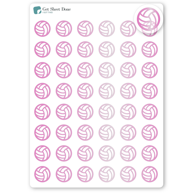 Foiled Volleyball Stickers.