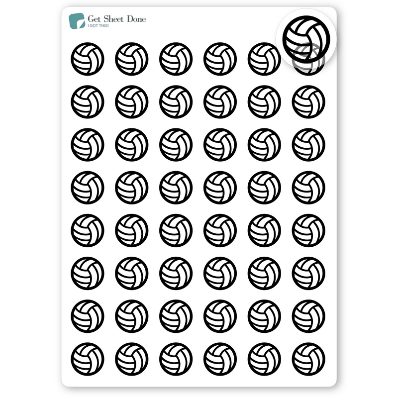 Foiled Volleyball Stickers.