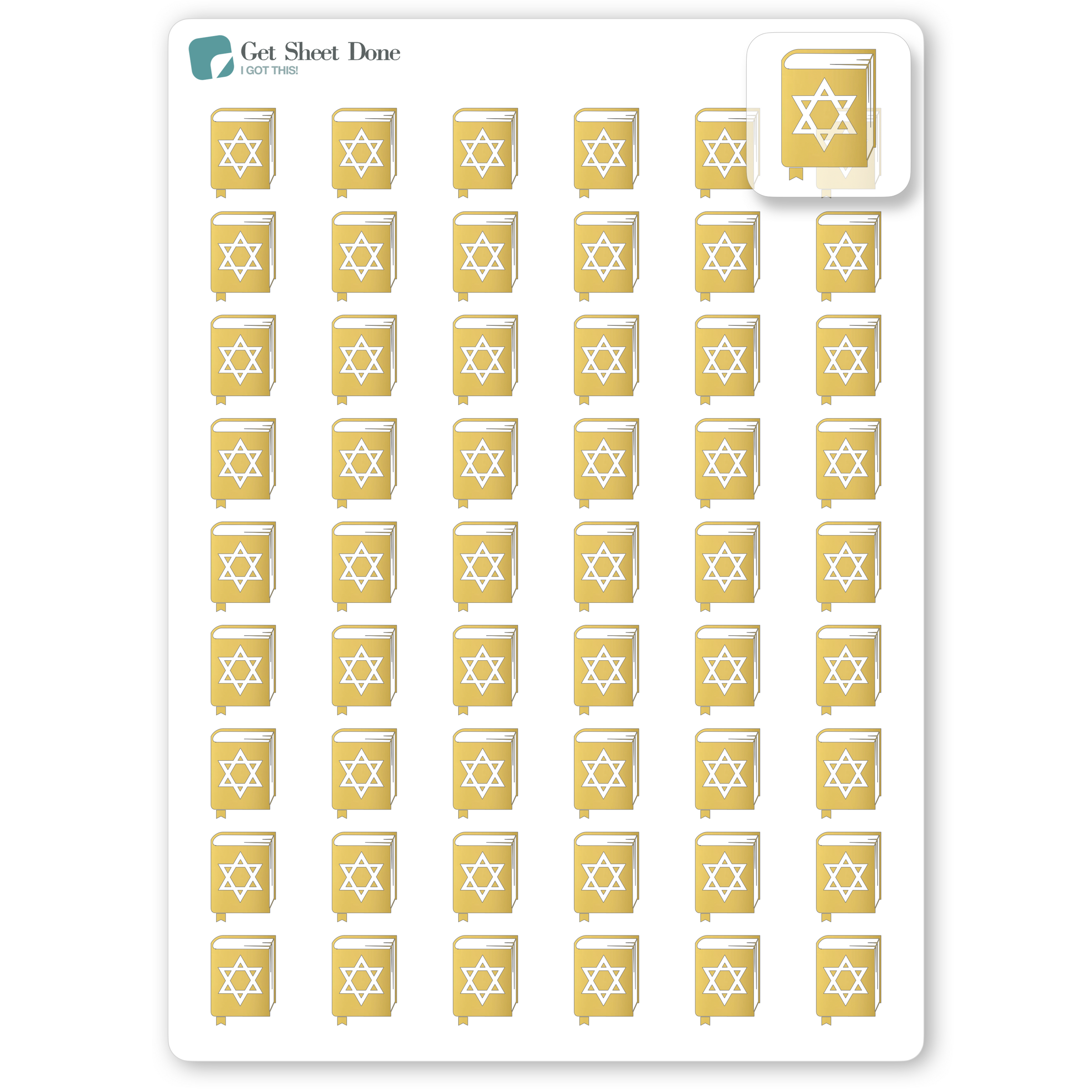 Foiled Torah Stickers.