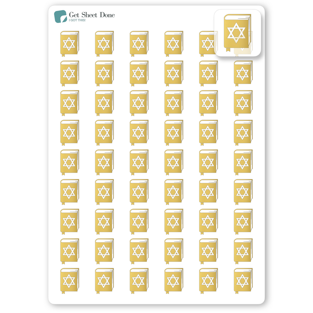 Foiled Torah Stickers.