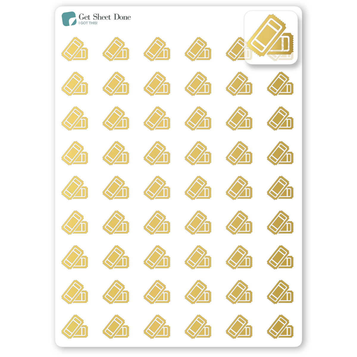 Foiled Theater Planner Stickers.