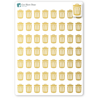 Foiled Trash Day Planner Stickers.