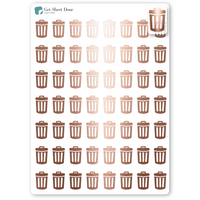 Foiled Trash Day Planner Stickers.