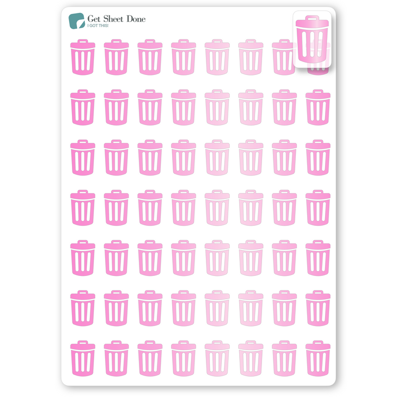 Foiled Trash Day Planner Stickers.