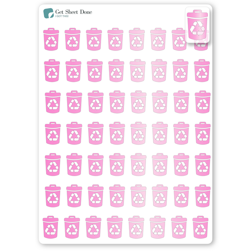 Foiled Recycle Day Planner Stickers.