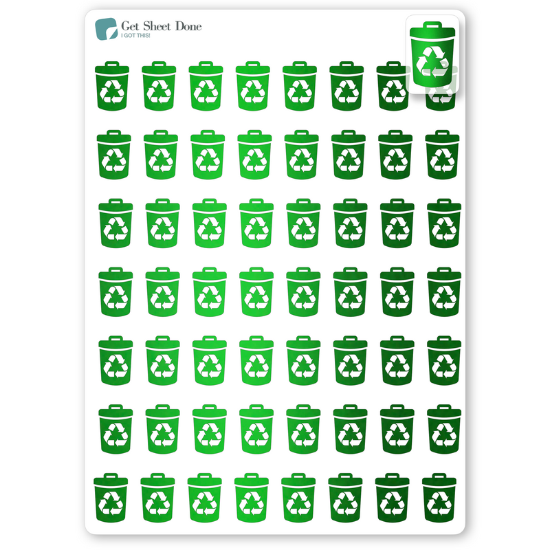 Foiled Recycle Day Planner Stickers.