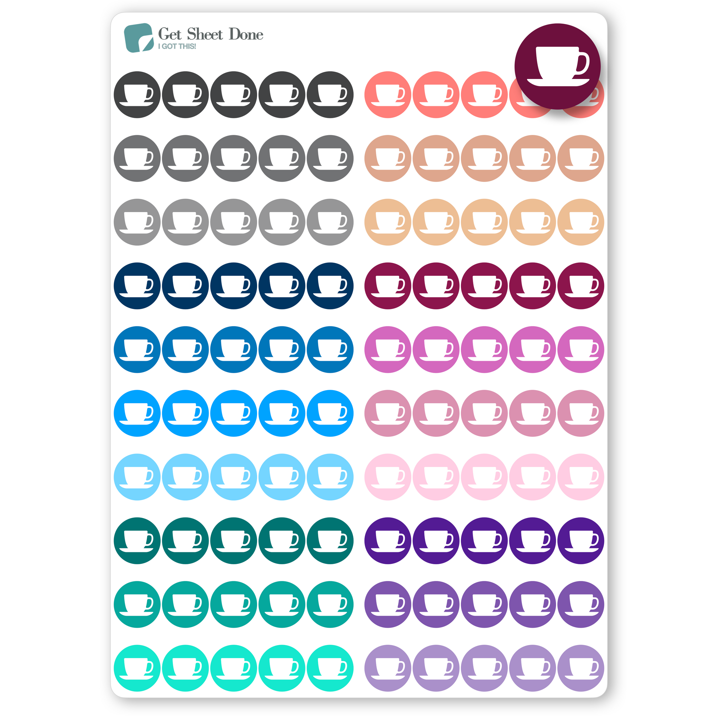Coffee Dot Stickers