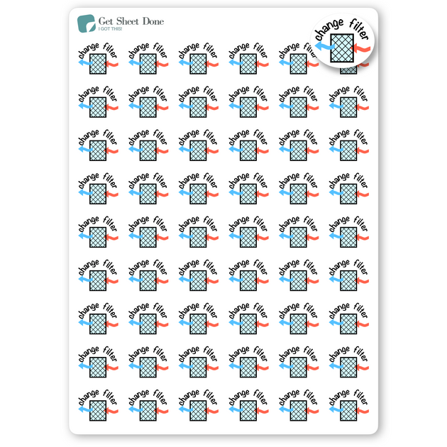 Fine Filter Sticker Change Filter Stickers - HVAC Furnace Reminder Stickers - Chore ...