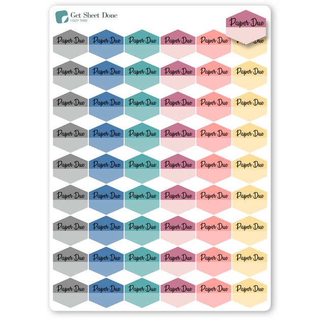 Paper Due Student Planner Stickers - School Stickers - Appointment ...