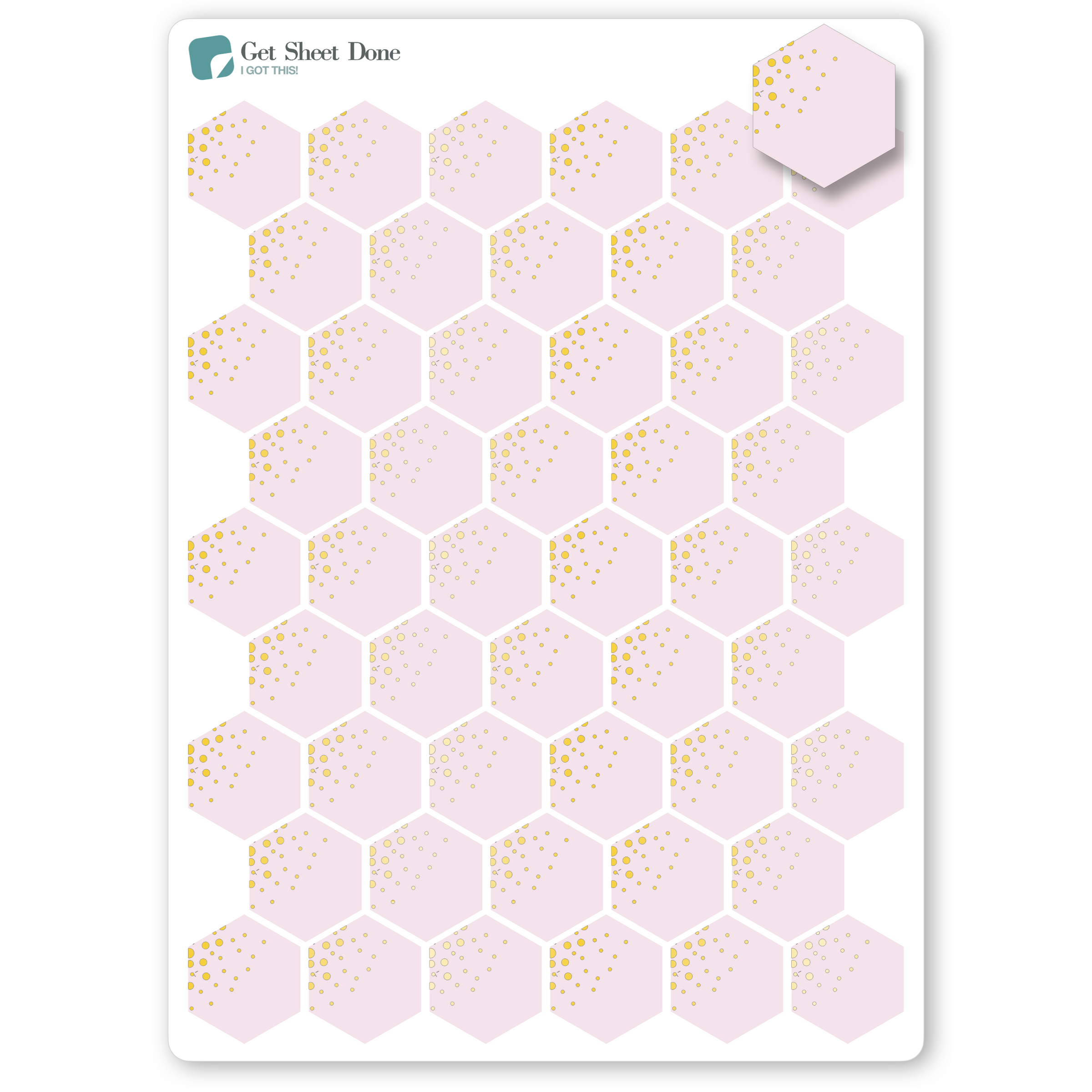 Foiled Hexagon Stickers
