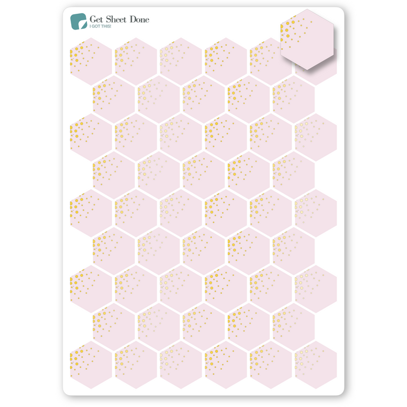Foiled Hexagon Planner Stickers/ DIY Calendar Stickers / Write In  / Bullet Journaling / Bujo / Essential Productivity Stickers