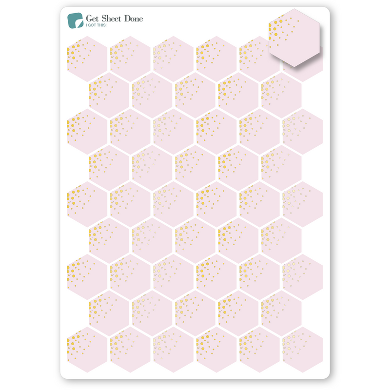 Foiled Hexagon Stickers