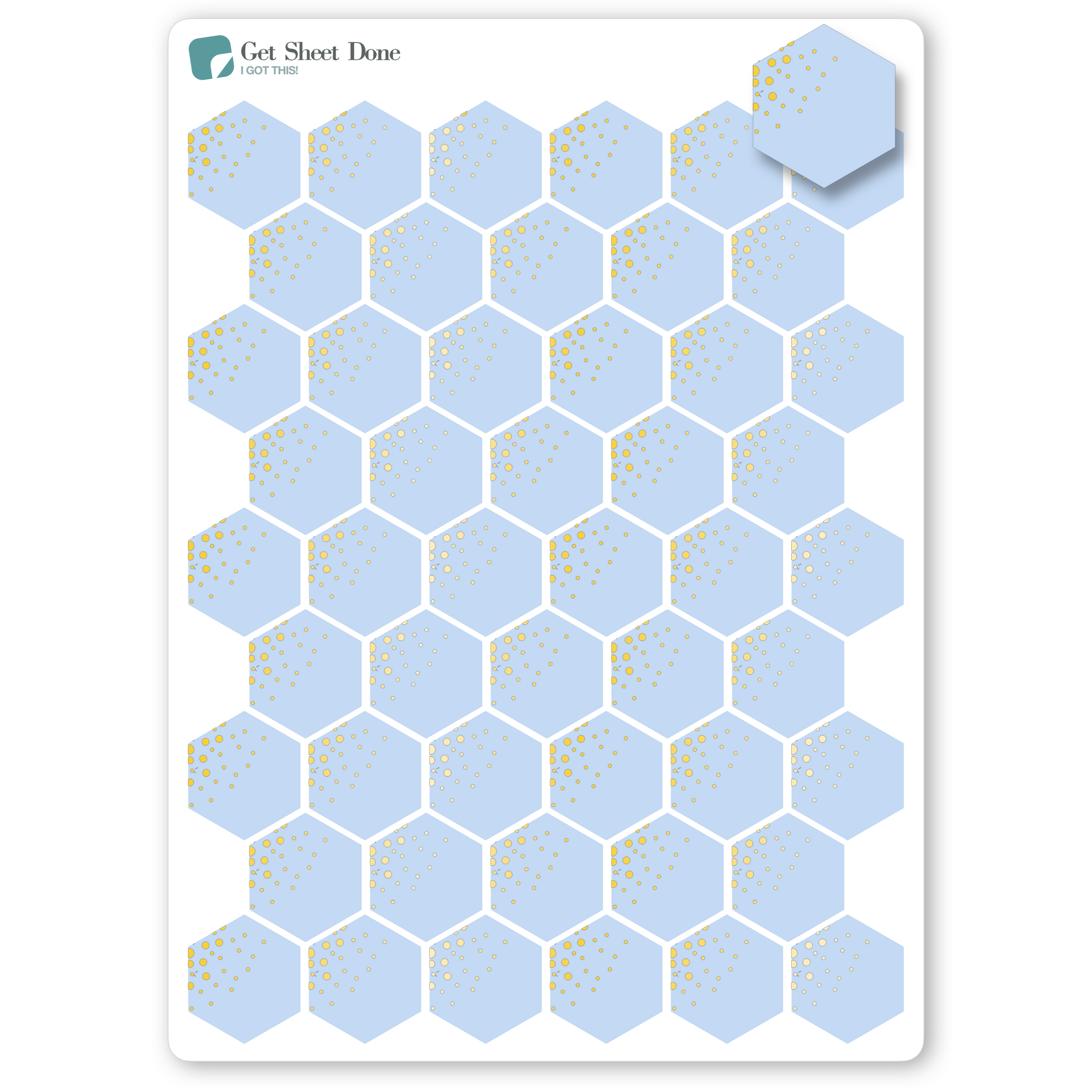 Foiled Hexagon Stickers