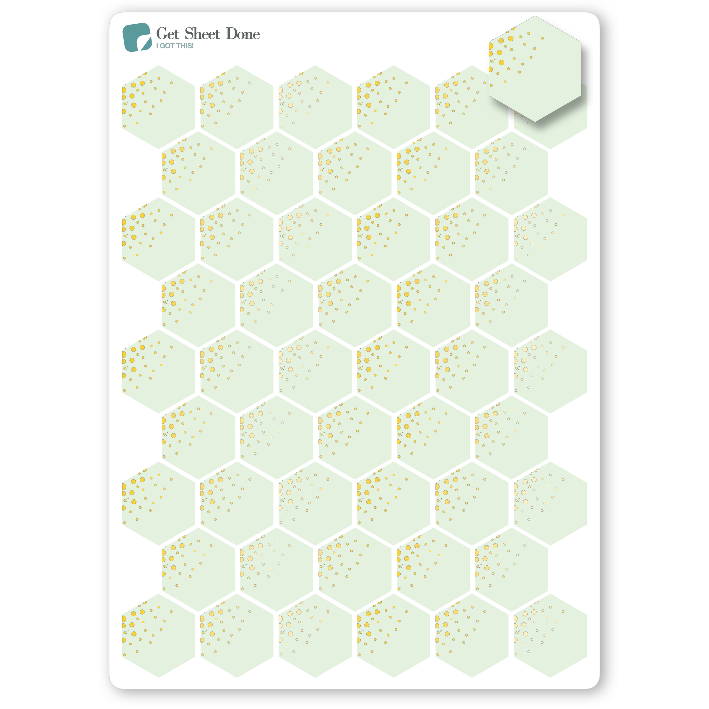 Foiled Hexagon Stickers