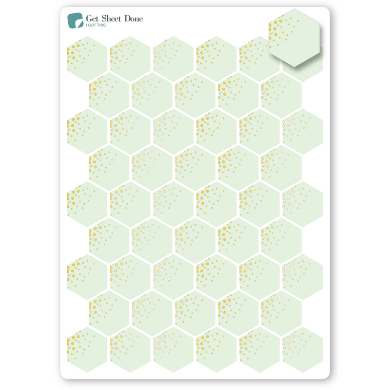 Foiled Hexagon Stickers