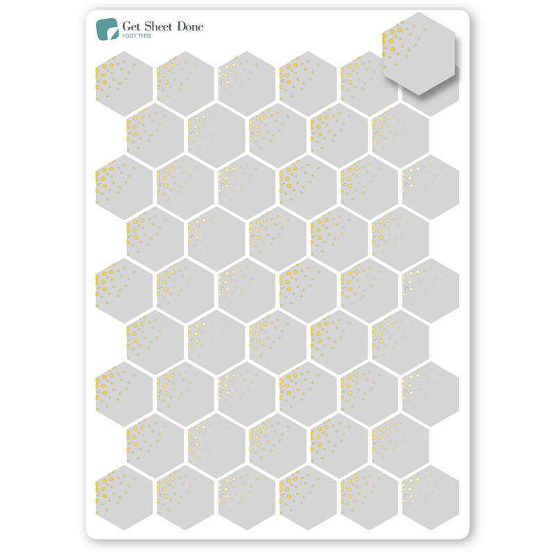 Foiled Hexagon Stickers