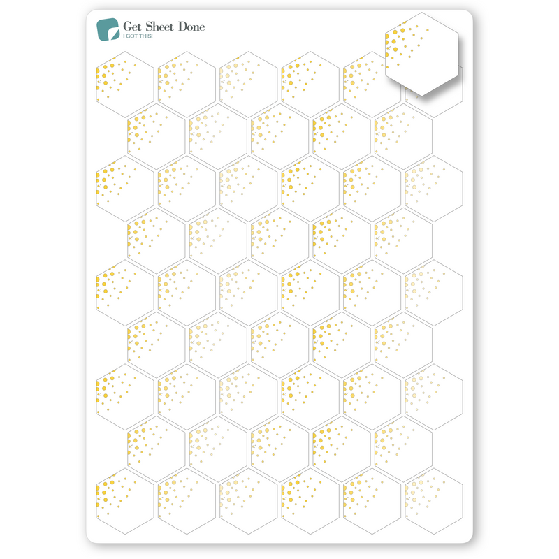 Foiled Hexagon Stickers