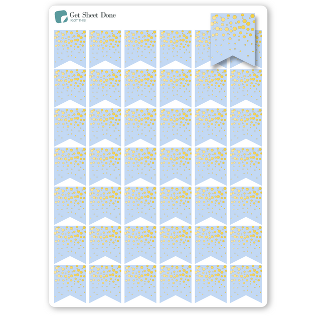 Foiled flag stickers write in stickers accent stickers get sheet done