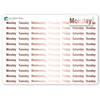 Foiled Week Stickers - Font A