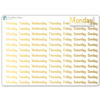 Foiled Week Stickers - Font B