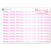 Foiled Week Stickers - Font B