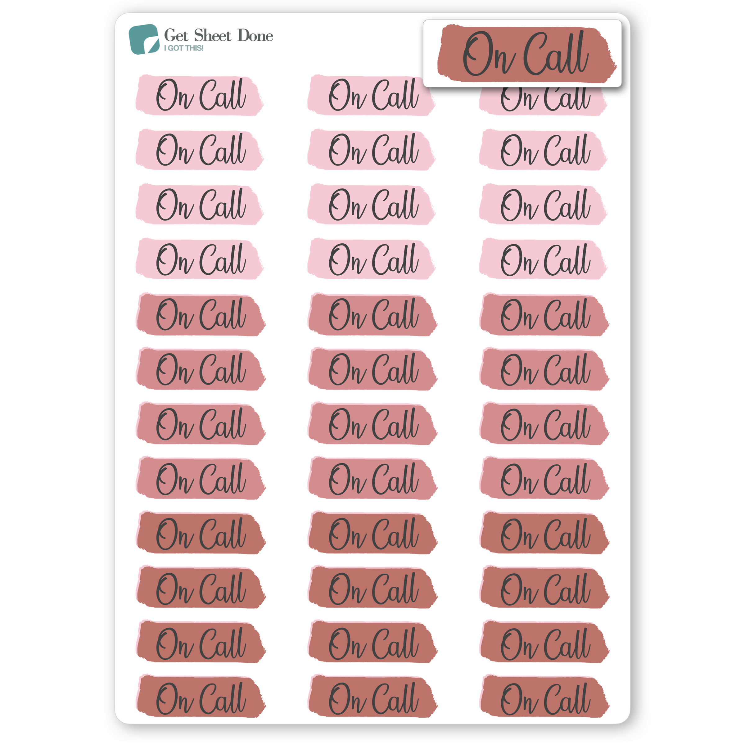 Highlight On Call Planner Stickers / Appointments Reminder Stickers/ DIY Calendar Stickers / Script Text  / Work Stickers / Bullet Journaling / Bujo / Essential Productivity Stickers
